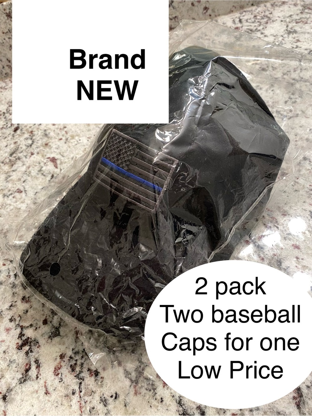 Men's Black Baseball Caps - 2 Pack. ADJUSTABLE. Men’s size. BUNDLE AND SAVE